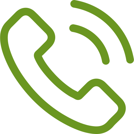 Green telephone icon symbolizing contact options for McIsaac Lawncare, emphasizing customer support and service inquiries.